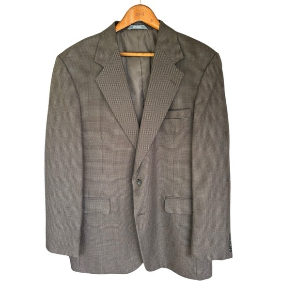 Haggar Clothing Co. Brown and Black Tweed Sport Coat Size 44L Two Button - Picture 1 of 6